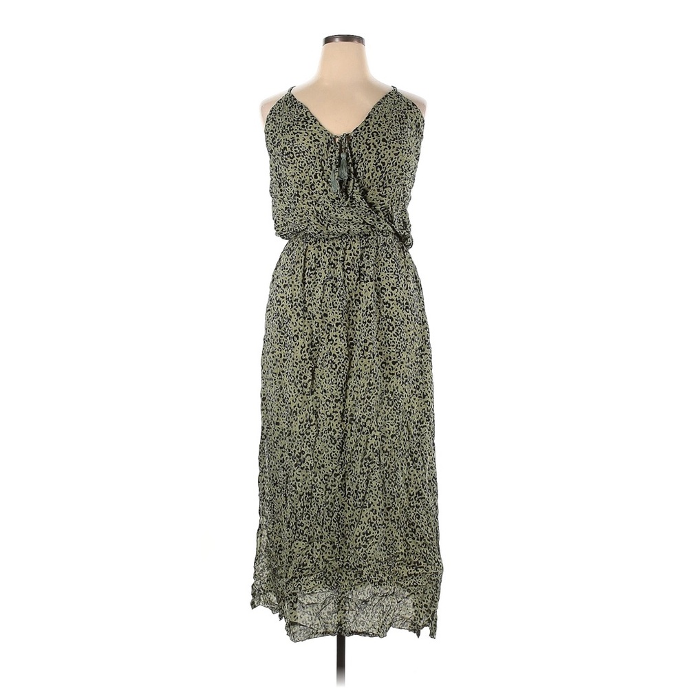 Khush, Green, Leopard Print, Front Tie Dress - Size XL